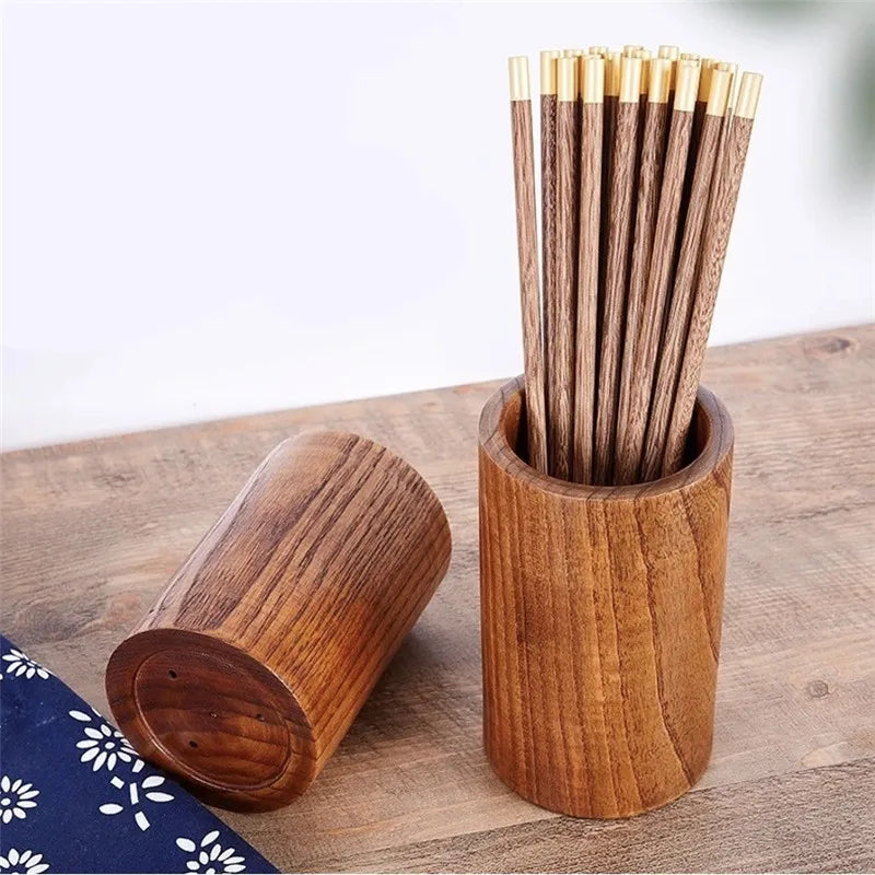 TEAK WOODEN UTENSIL HOLDER